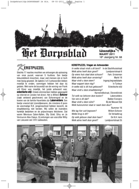 Voorpagina van Het Dorpsblad, maart 2011