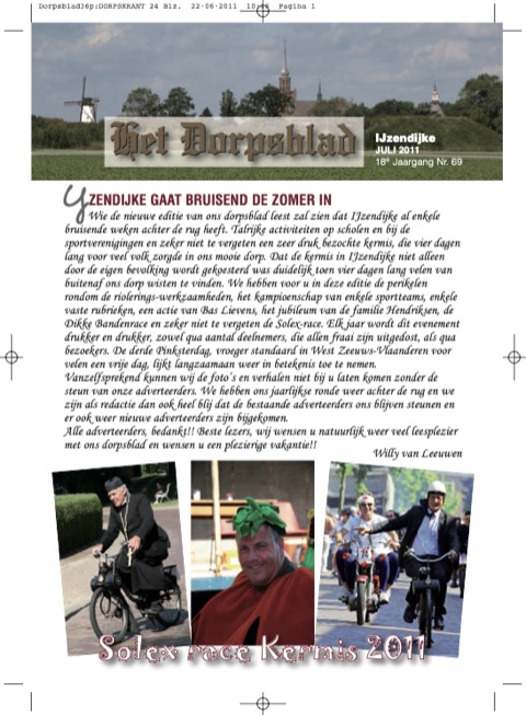 Voorpagina van Het Dorpsblad, juli 2011