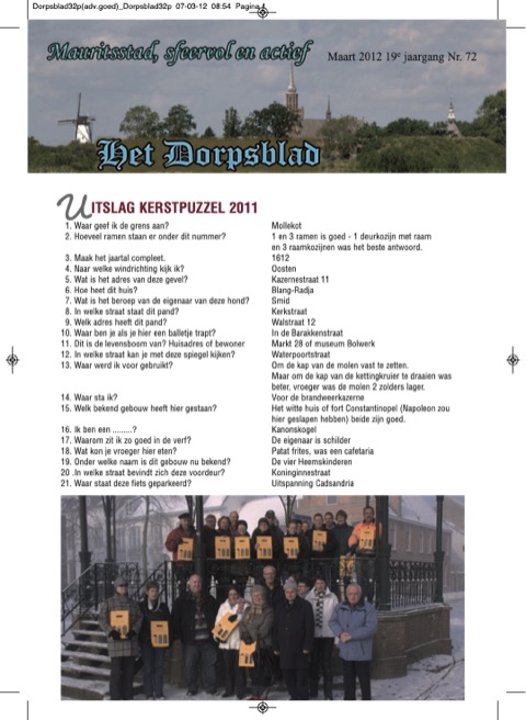Voorpagina van Het Dorpsblad, maart 2012
