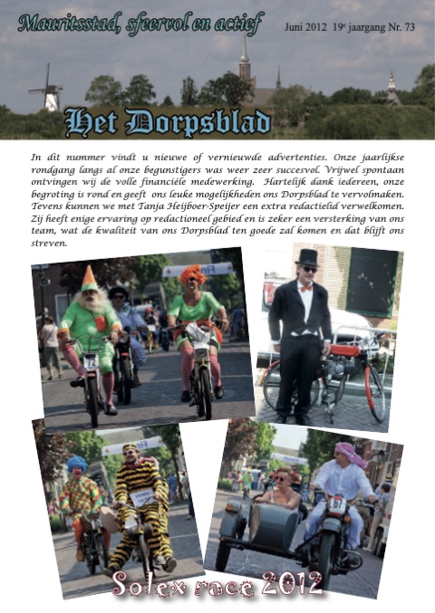 Voorpagina van Het Dorpsblad, juni 2012