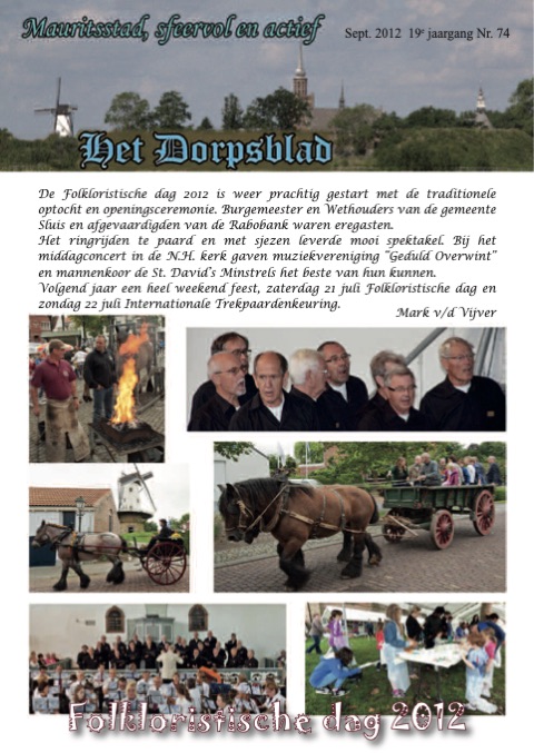 Voorpagina van Het Dorpsblad, september 2012