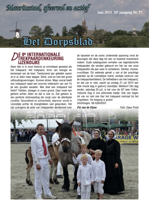 Voorpagina van Het Dorpsblad, juni 2013