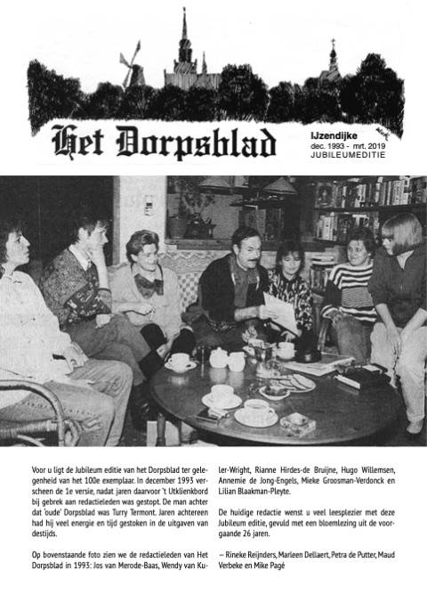 Voorpagina van Het Dorpsblad, jubileumeditie 2019