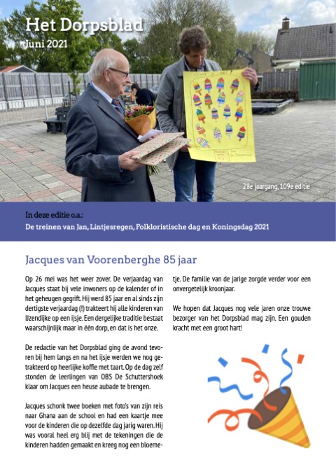 Voorpagina van Het Dorpsblad, juni 2021
