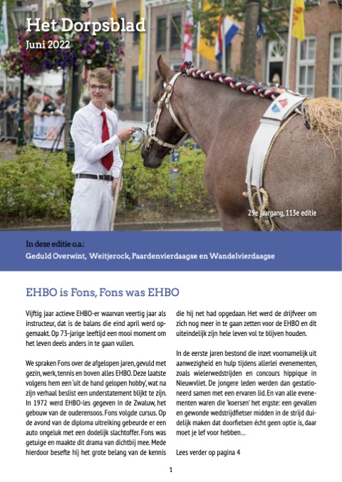Voorpagina van Het Dorpsblad, juni 2022