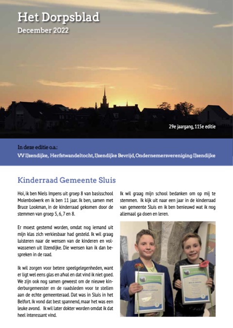 Voorpagina van Het Dorpsblad, december 2022