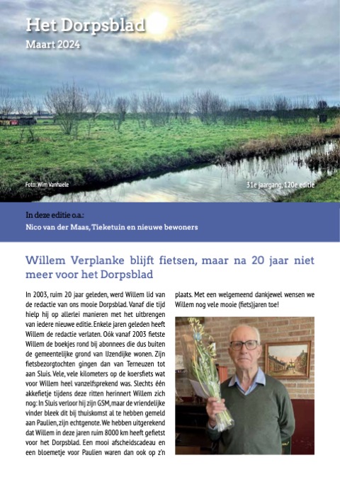 Voorpagina van Het Dorpsblad, maart 2024