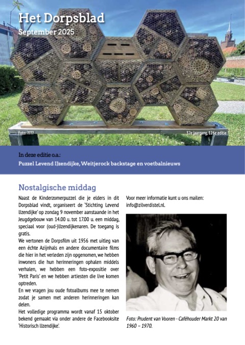 Voorpagina van Het Dorpsblad, september 2025