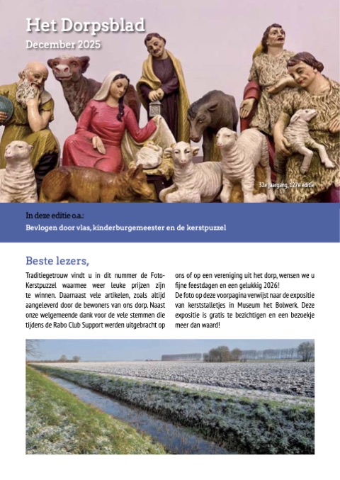 Voorpagina van Het Dorpsblad, december 2025